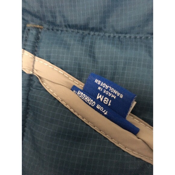 Oshkosh B'Gosh Puffer Vest Reversible Baby Boy Size 18 Months Multicolor - Picture 2 of 12